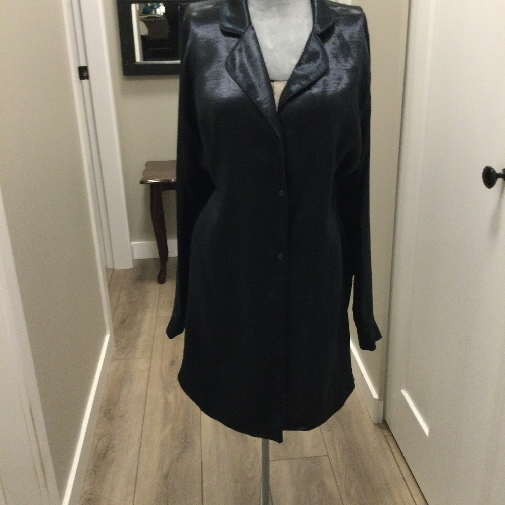 NWOT La Senza Black Satin Nightshirt